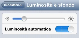 l'opzione luminosità automatica