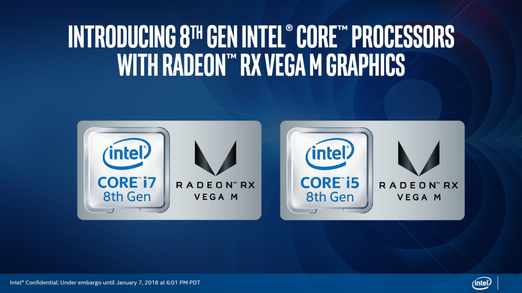 Intel core e AMD Radeon RX Vega M Graphics